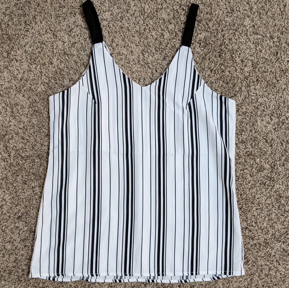 Striped Spaghetti Strap Top - Size S